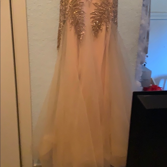 Gold beaded prom dress - Picture 6 of 6